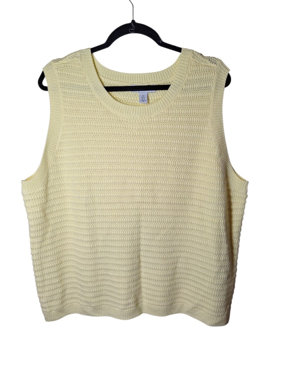 NWOT Nine West Yellow Crochet Knit Tank Top